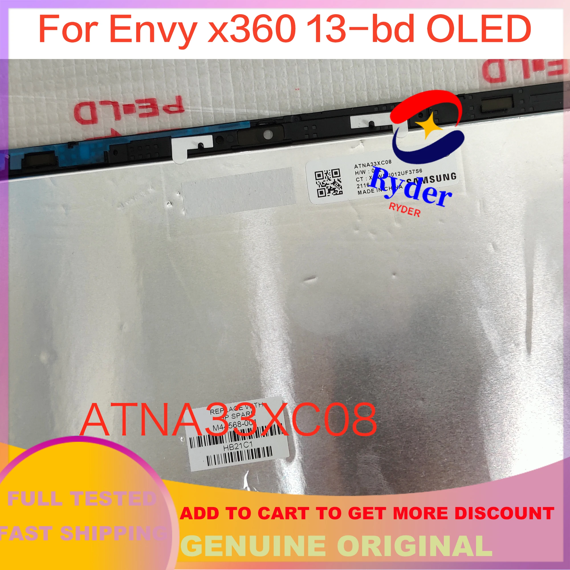 Imagem -05 - Oled Ffhd 1920x1080 Oled para hp Envy X360 13-bd Toque Led Lcd Assembléia 13m-bd0033dx 13m-bd0023dx 13-ay0028ur Atna33xc08 13.3