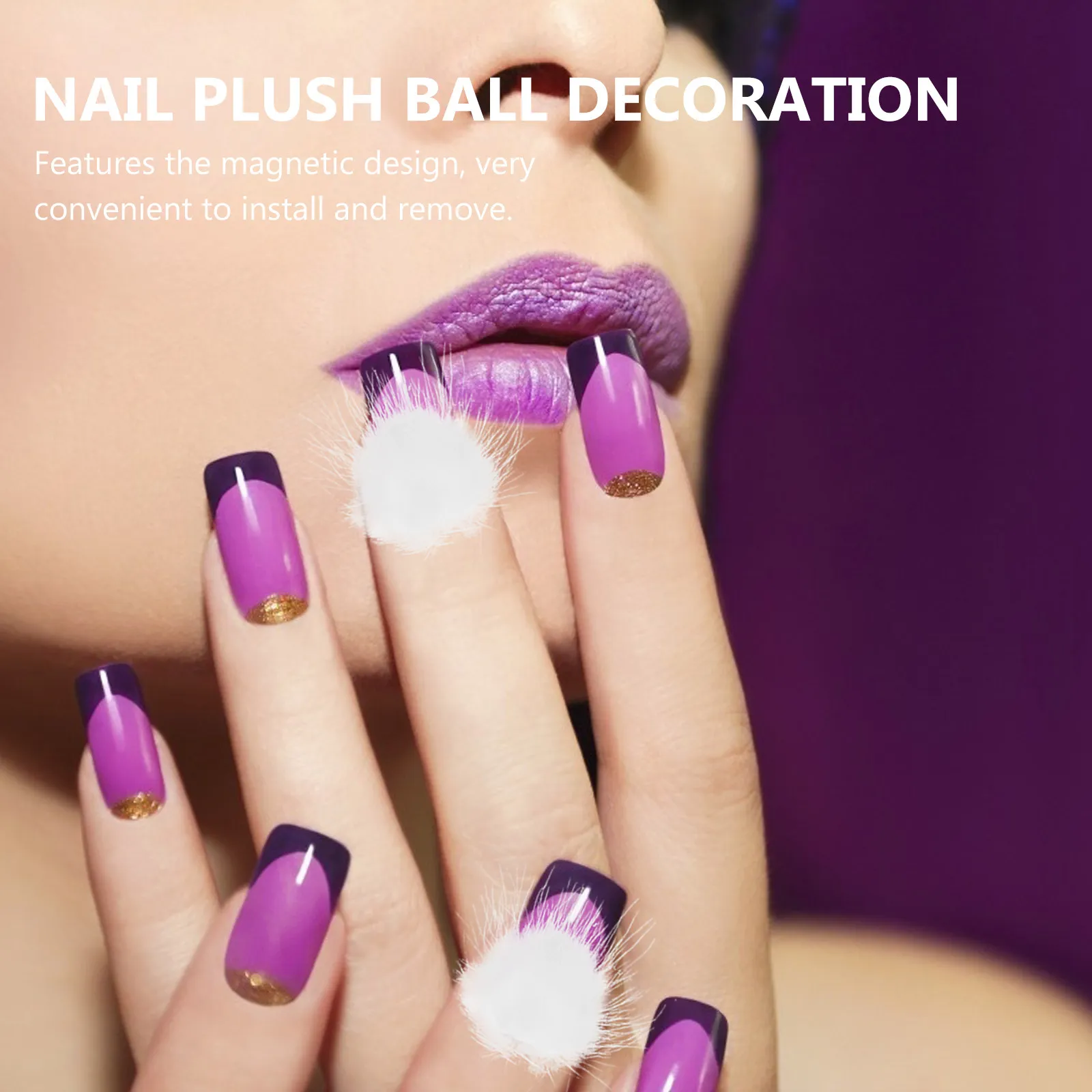 12pcs Ball Decor Magnetic Diy Manicure Ornament For Girls Women Nail Art Design Pom Decoration Accessory Nail Diy Decor