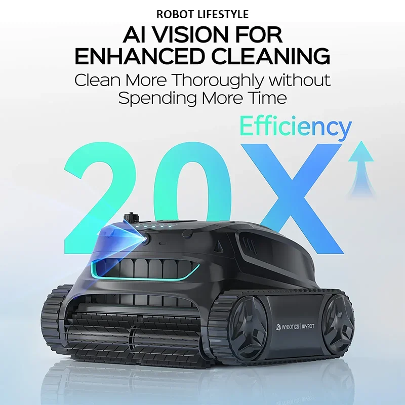 Pool Robotic Cleaner Smart Robots S2 Solar Vision Dual Filtration Powerful Suction Auto Charging  For Large Family Pools