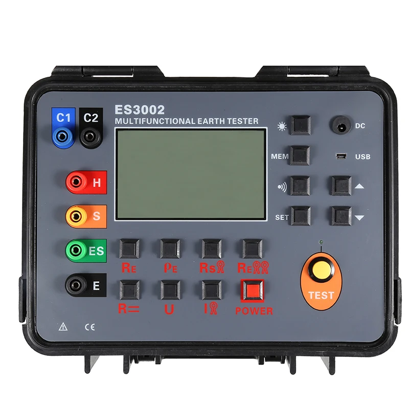 Double Clamp Ground Resistance Tester Earth Resistivity Test Meter