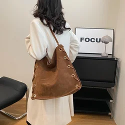 Designer Tote Luxury Brand Suede Leather Shoulder Bag Ladies Handbags Brown Women Bags Women Top Handle Bag Female Sac A Main