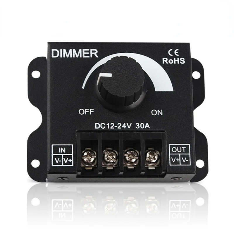 

DC 12V-24V LED Dimmer Switch 30A 360W Voltage Regulator Adjustable Controller For 5050 LED Strip Light Lamp LED Dimming Dimmers