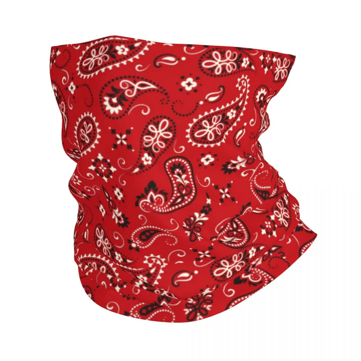 

Custom Fashion Red Bandana Pattern Bandana Winter Neck Warmer Men Windproof Wrap Face Scarf for Hiking Gaiter Headband