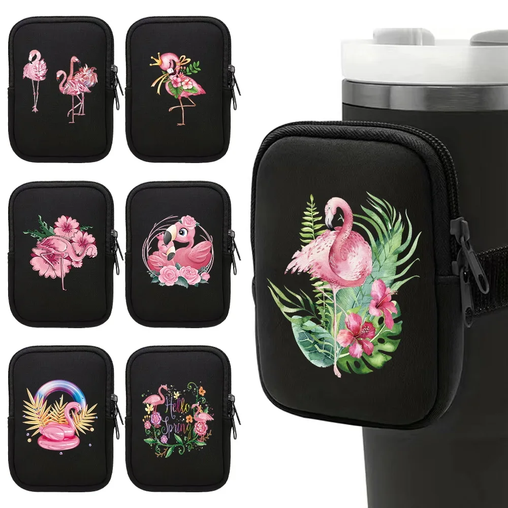 Water Cup Bag Outdoor Sports Fitness Accessories Storage Bags  Accessory Key Coin 40oz/20oz/30oz Flamingo Pattern Sports Kettle