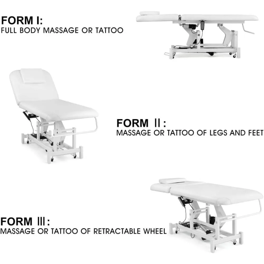 Electrical Facial Bed for Esthetician 110V Removable Massage Table 2 Motor Beauty Bed Medical Aesthetic Tattoo Chair