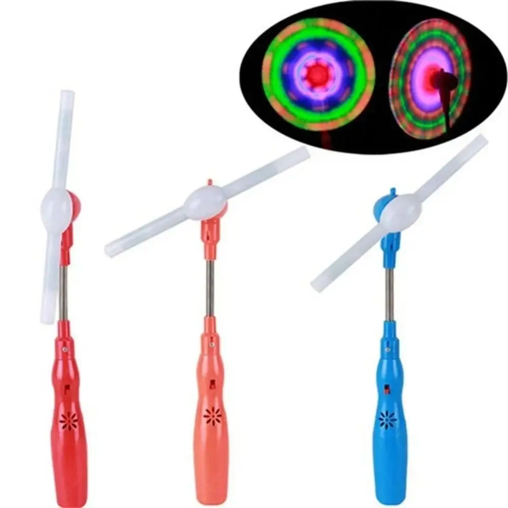Random Color LED Music Windmill Spinner Glow Mini Handheld Flashing Windmill Rotating Toy Rainbow Spinning Light Up Windmill Toy