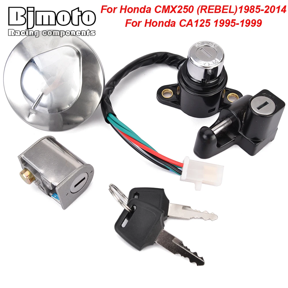 

Motorcycle Fuel Gas Cap Ignition Switch Seat Lock with Key Kit For Honda CMX250 (REBEL)1985-2014 CA125 1995-1999