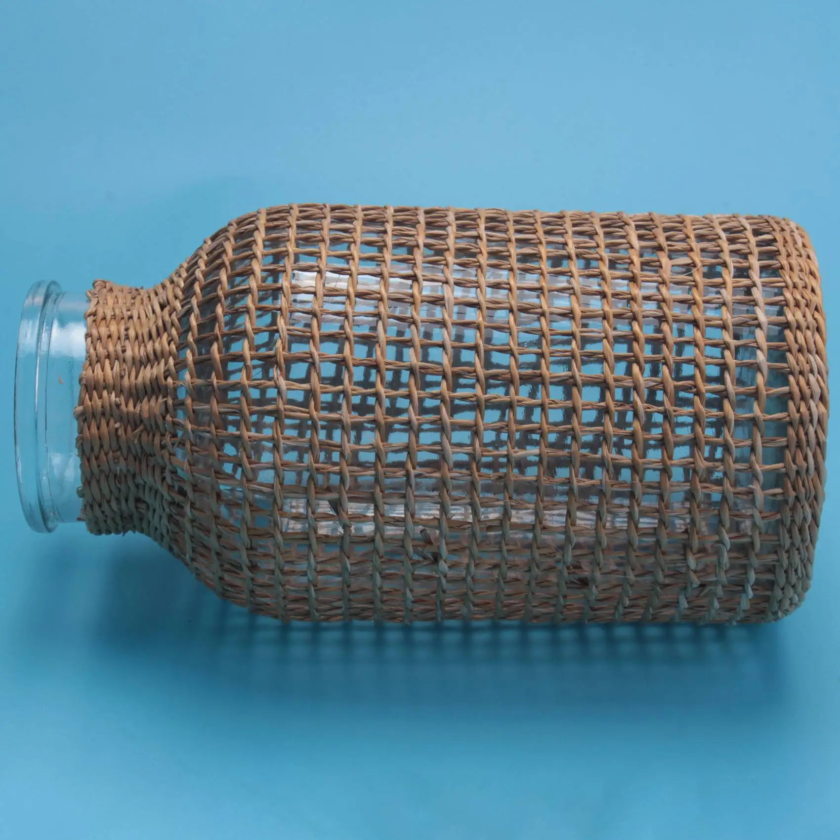 AT21-Straw Glass Flower Vase Japanese Flower Pot In The Nordic Contracted Creative Flower Basket To Water Plants