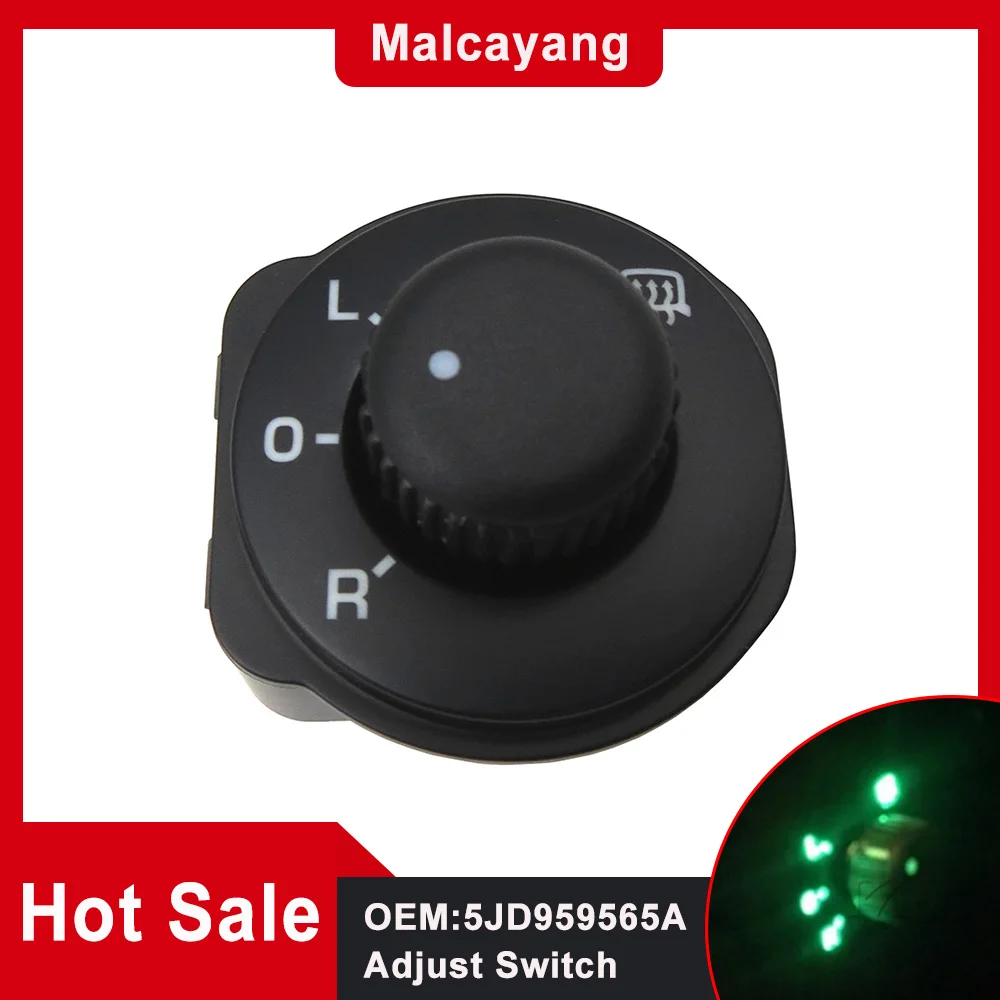 For Skoda Fabia Combi Roomster 5JD959565A Heated Rearview Side Wing Mirror Glass Adjust Control Switch Knob 5J1959565