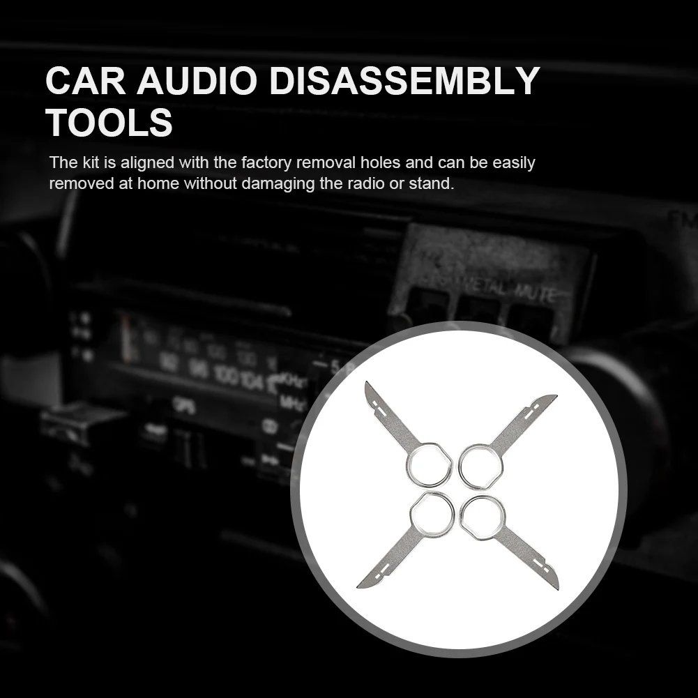 4Pcs Audio Sound Remover Key CD DVD Car Radio Install Disassembly Tool Stainless Steel Auto Radio Remover Extractor Key for Audi