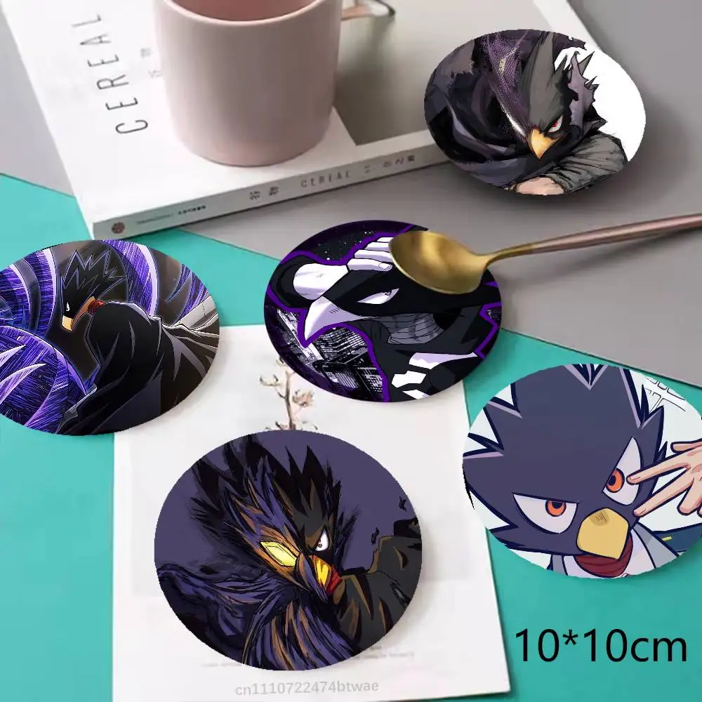 MHA T-Tokoyami Fumikage Wood Coaster Mug Tea Coffee Cup Pad Heat Resistant Placemats Tableware Decoration