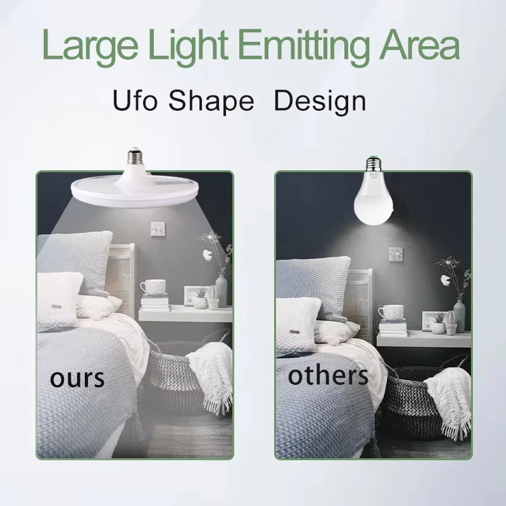 LED لمبة 220 فولت E27 قاعدة المنزلية توفير الطاقة مصباح UFO 20 واط 30 واط 40 واط 60 واط 100 واط إضاءة داخلية الطائر الصحن ضوء أمبولة E27