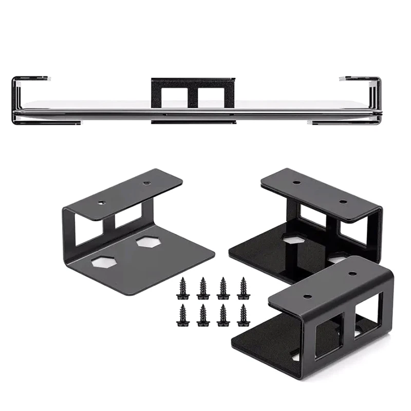 Under Desk Laptop Storage Bracket Metal Protective Tray Holder With Screw Laptop Mount