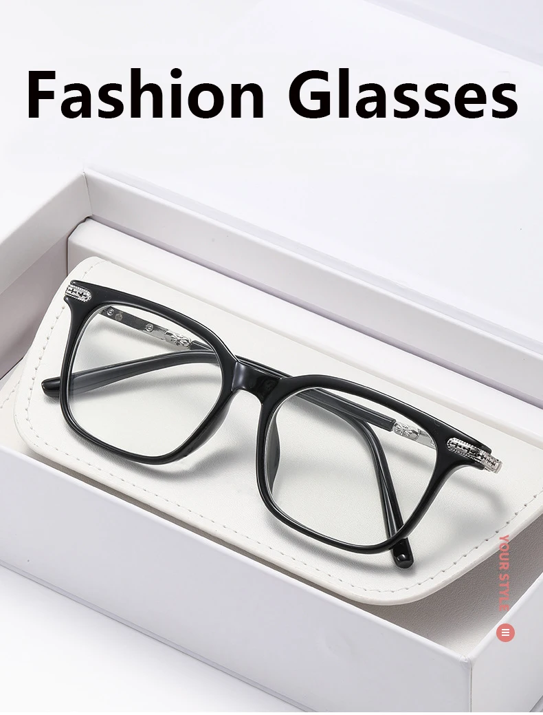 Photochrome Sonnenbrille mit schwarzem Rahmen, europäische und amerikanische Schildpattfarbe, Anti-Blaulicht-Myopie-Brille 6160 – Detail 1