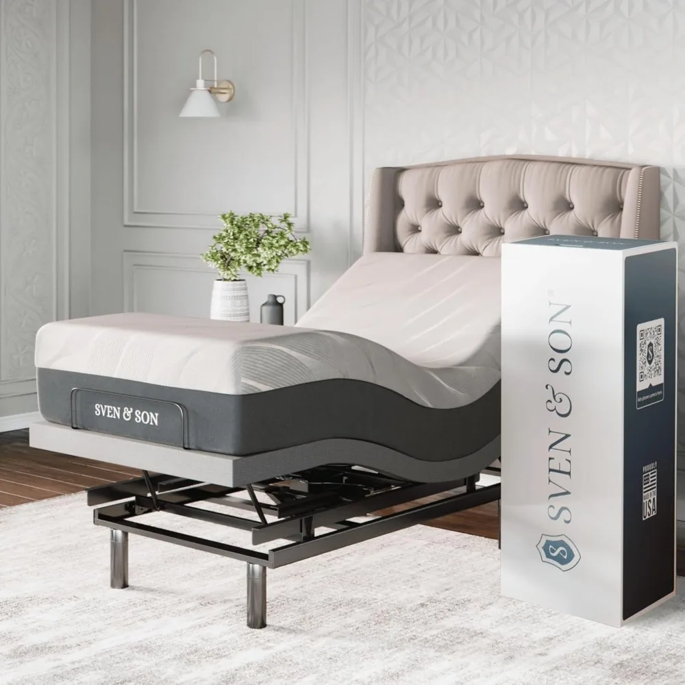

Platinum Adjustable Bed Frame+14 Inch Hybrid Spring Mattress (medium Soft), Lumbar Support, Headrest Tilt