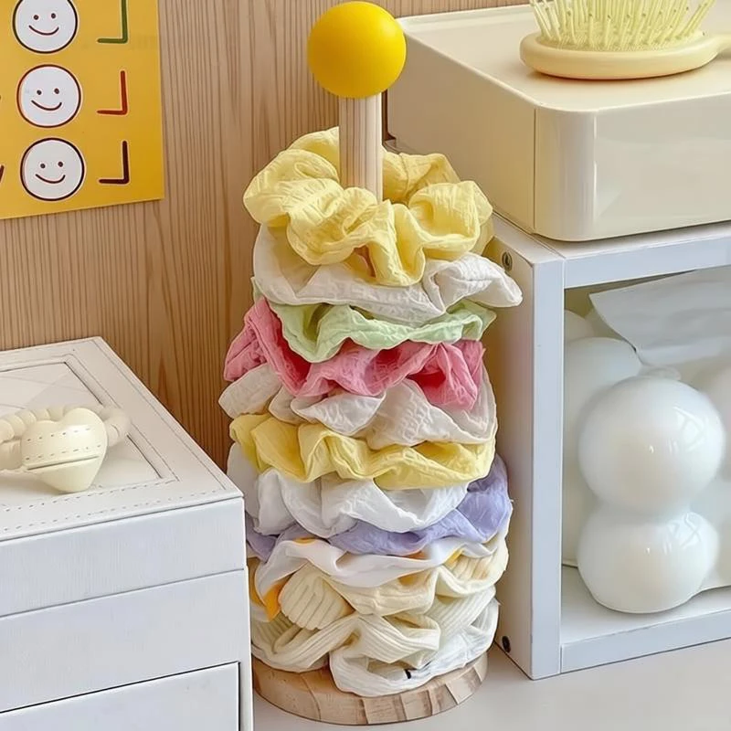 Scrunchie Holder Solid Wood Hair Tie Holder Organizer Bracelet Holder Hair Tie Storage Girls Headband Display Stand