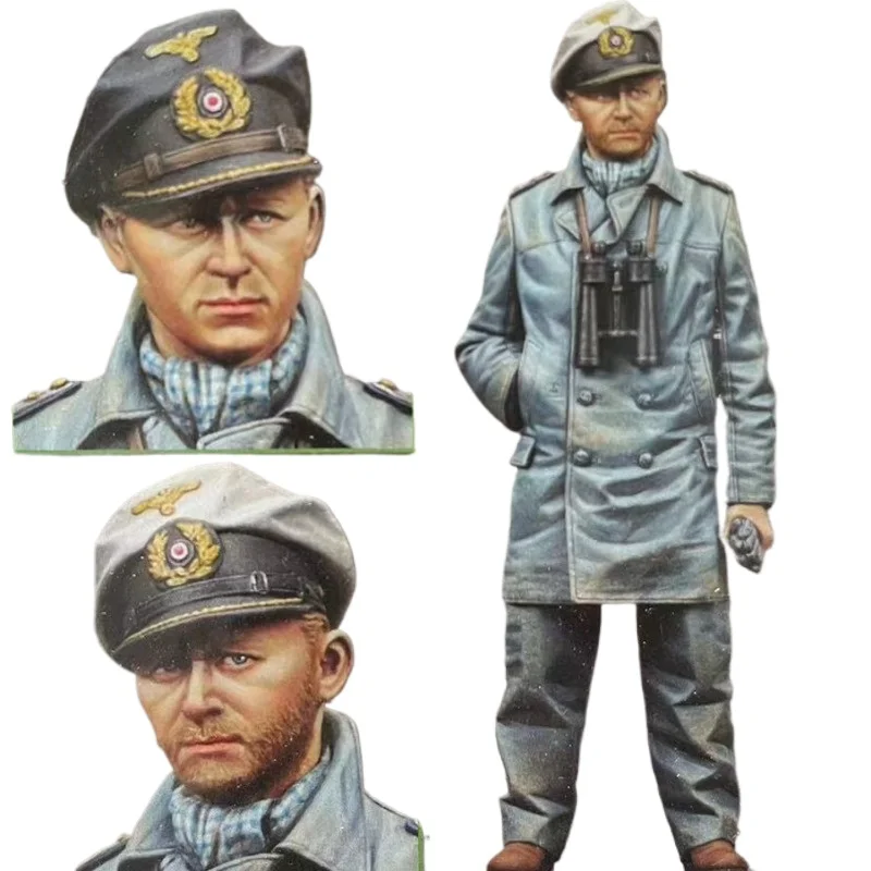 Resina figura montado modelo kit, WW2 submarino capitão, militar brinquedo miniatura, sem montagem e sem pintura, N1289, escala 1:16