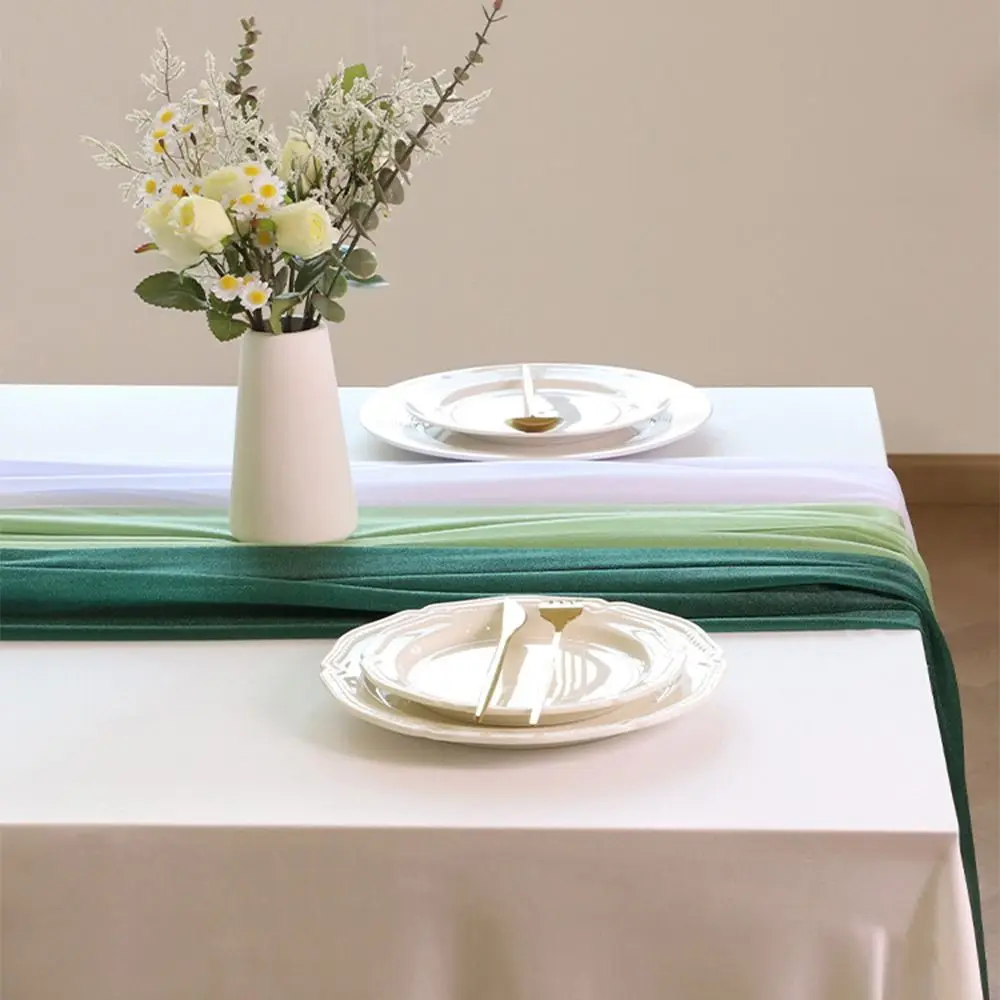 Reusable Sheer Chiffon Table Runner Solid Color Chiffon Gauze Table Runner Soft Sheer Fabric Chiffon Table Runner Wedding Arch