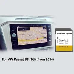 Para VW Passat B8 (3G) de 2014 Tarjeta de mapa GPS SD de navegación de 32 GB Islandia Grecia AS V19