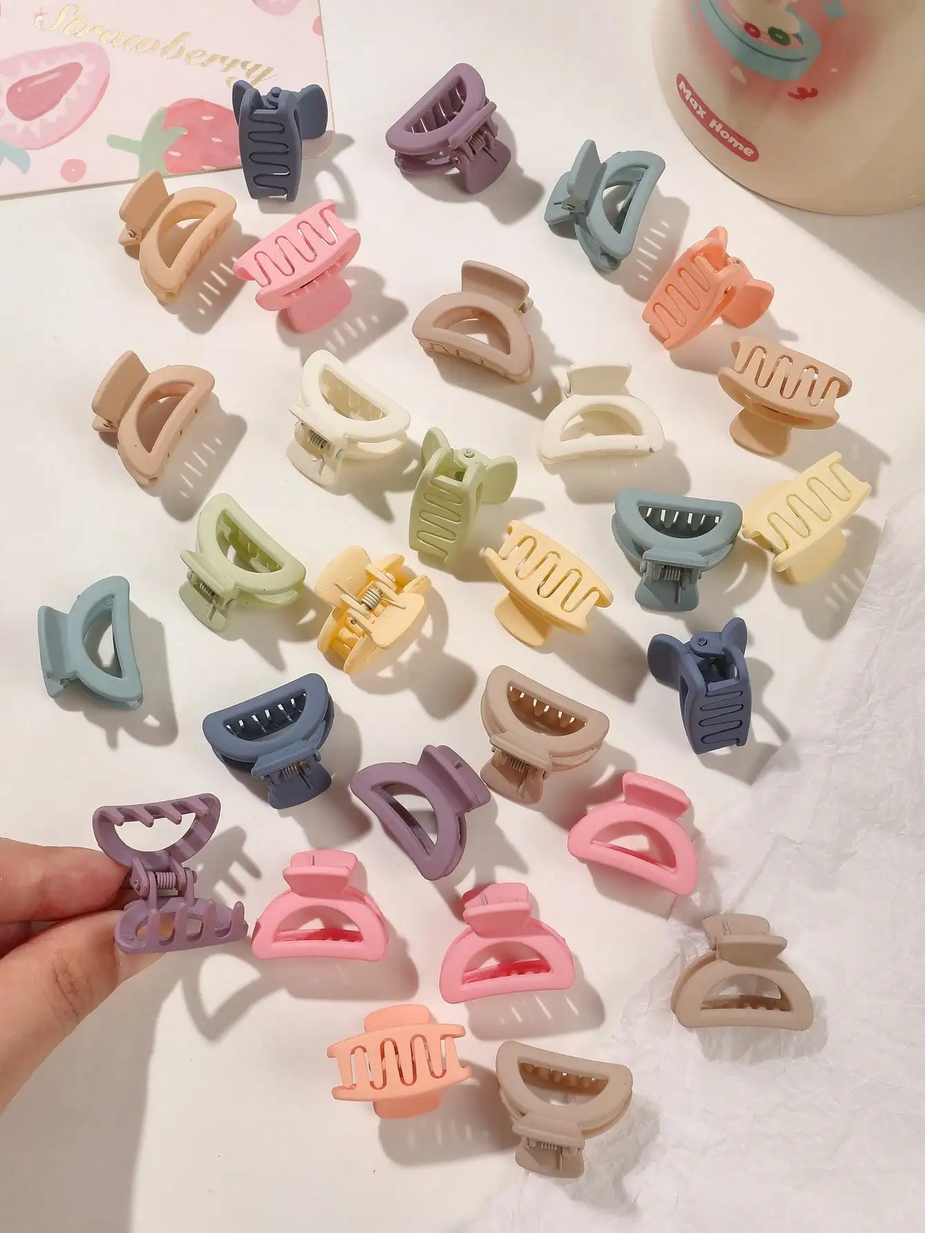 30PCS Mini Halbkreis Hohl Haar Clips für Frauen Tiny Hair Creaseless Styling Klaue Clips Casual Vielseitige Haar Zubehör – Detail 9