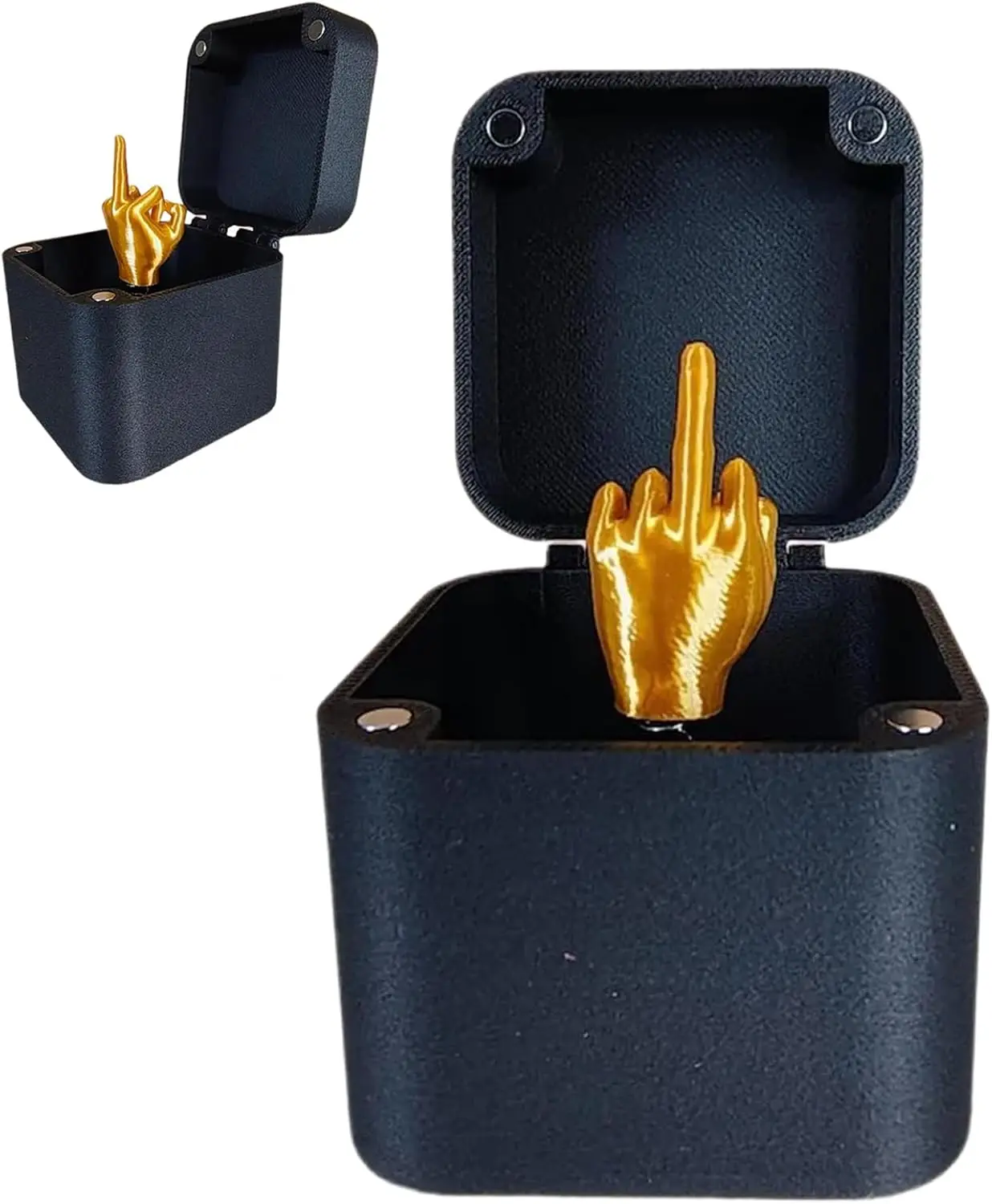 

Middle Surprise Finger Gift Box, Finger Middle in a Box, Annoying Gift Box, Gag Gift Box for Office Desktop Decor Golden