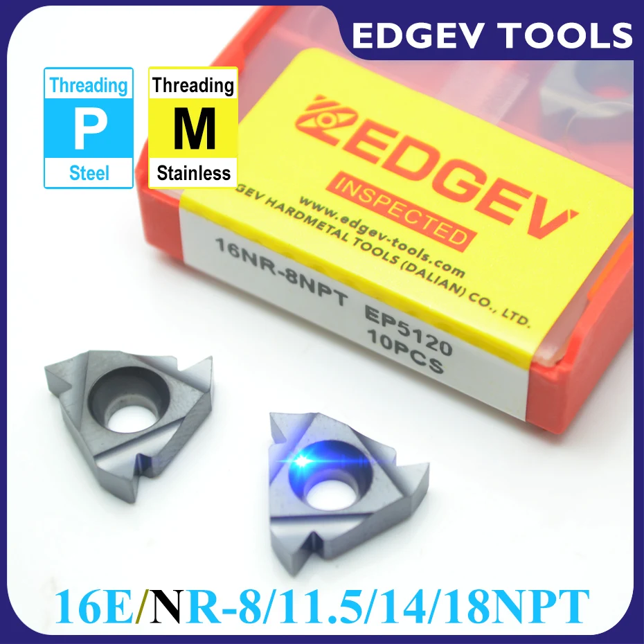 

EDGEV 16ER 16IR 8NPT 11.5NPT 14NPT 18NPT CNC Lathe Cutter Threaded Insert Carbide Turning Tools Tungsten Blade