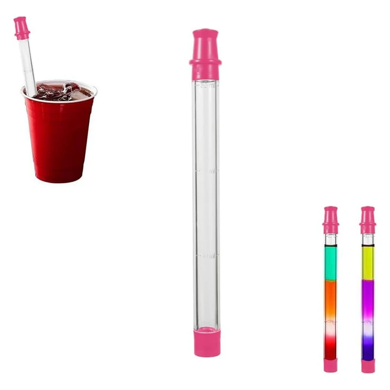 2 Pcs Shot Tube Drinks Straw For Beach Pool, Parties, Fits All Standard Bottles, Tumbler