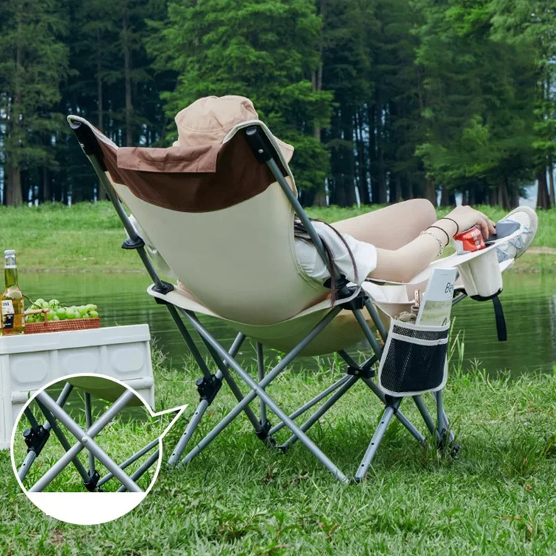 Outdoor Folding Camping Chair, Portable Moon Chair, Ultra Light, Leisure, Leisure, Lunch, Beach