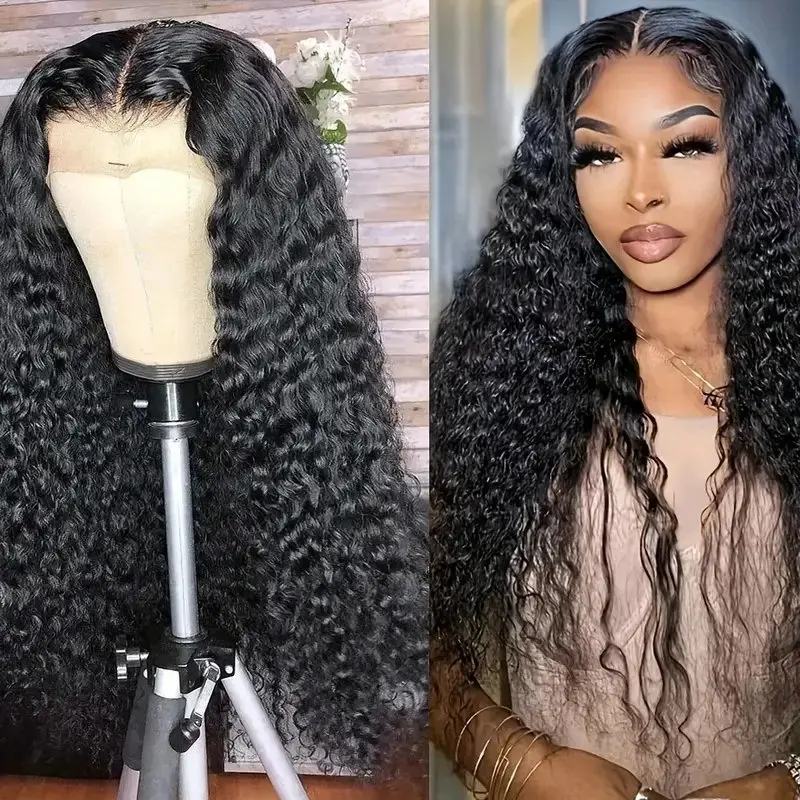 Rosabeauty Deep Wave 150 Density  13x4 HD Lace Front Human Hair Wigs  Preplucked Glueless Ready To Go Curly Wig 40 Inches