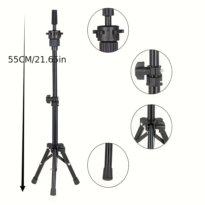 Adjustable Tabletop Mannequin Head Stand for Hairdressing Practice, Ideal for Braiding & Styling Training image 3