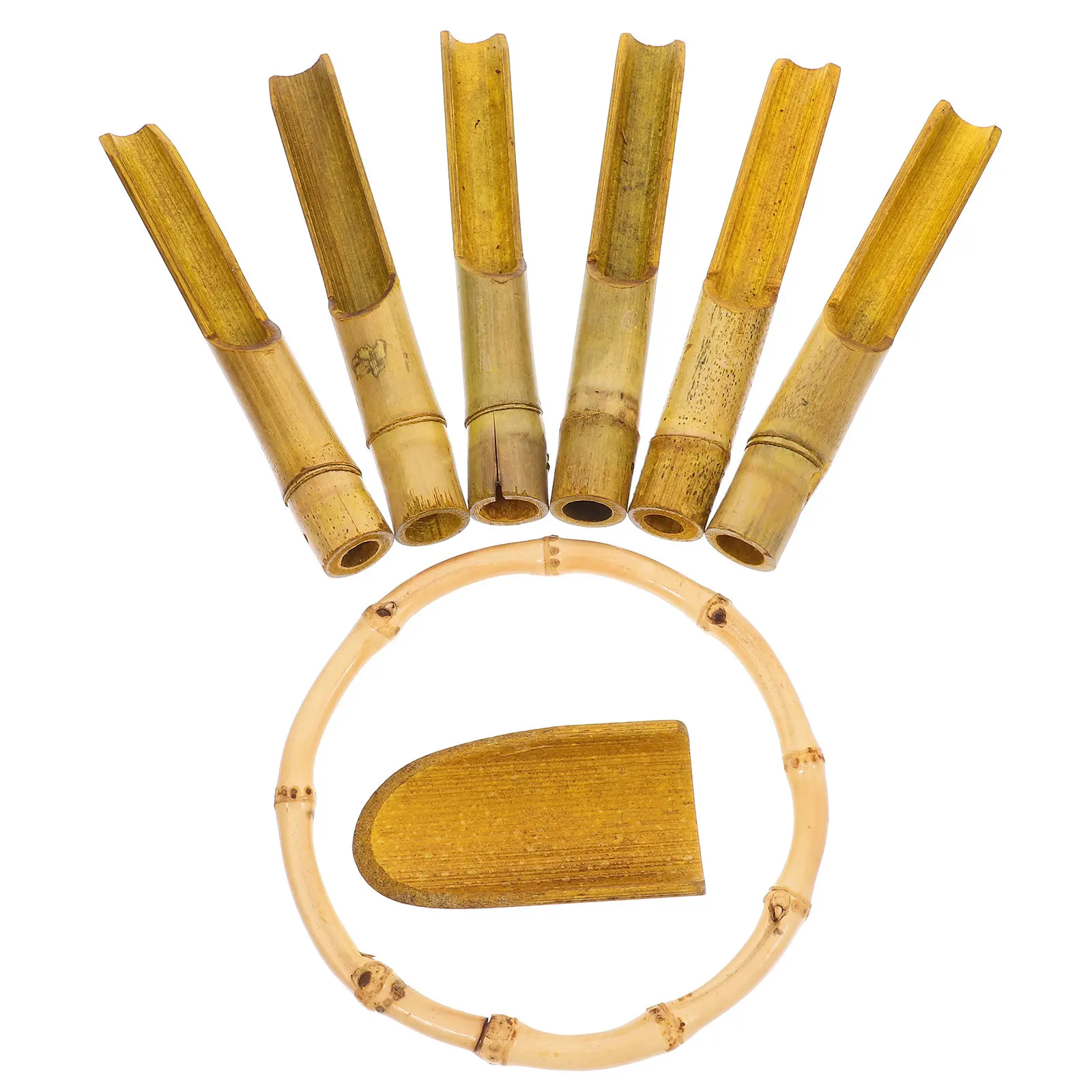 

1Set DIY Wind Chime Kit Bamboo Tubes Dome Ring Hanging Pendant Patio Outdoor Wind Chime Replacement Parts Craft