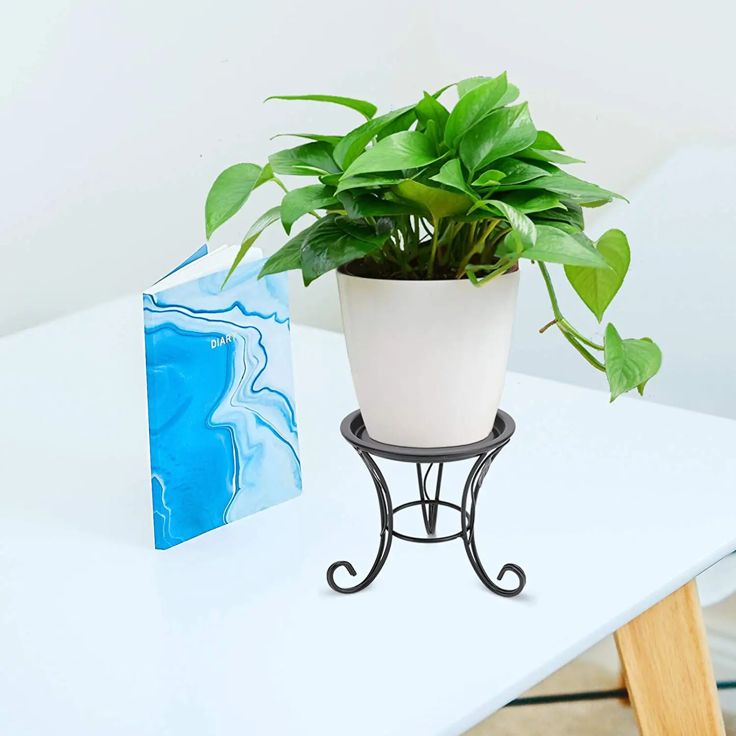 New Flower Stool Metal Flower Stand,European Style Stool Balcony Floor Garden Flower Pot Planter Holder Decor Plant Shelve 2