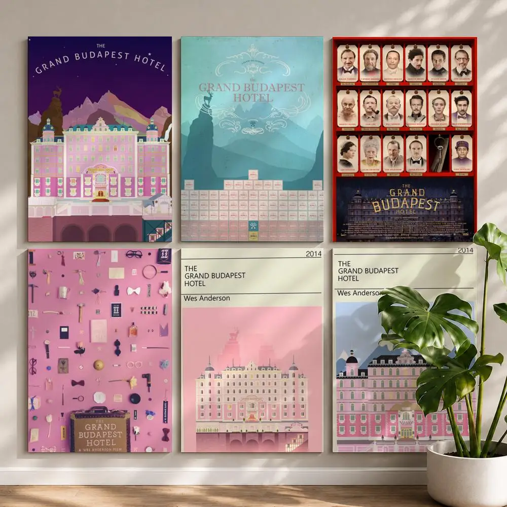 Movie T-The Grand Budapest HotelS Poster HD Self Adhesive Waterproof Wall Art Ideal for Home Office Dorm Bedroom Great Gift