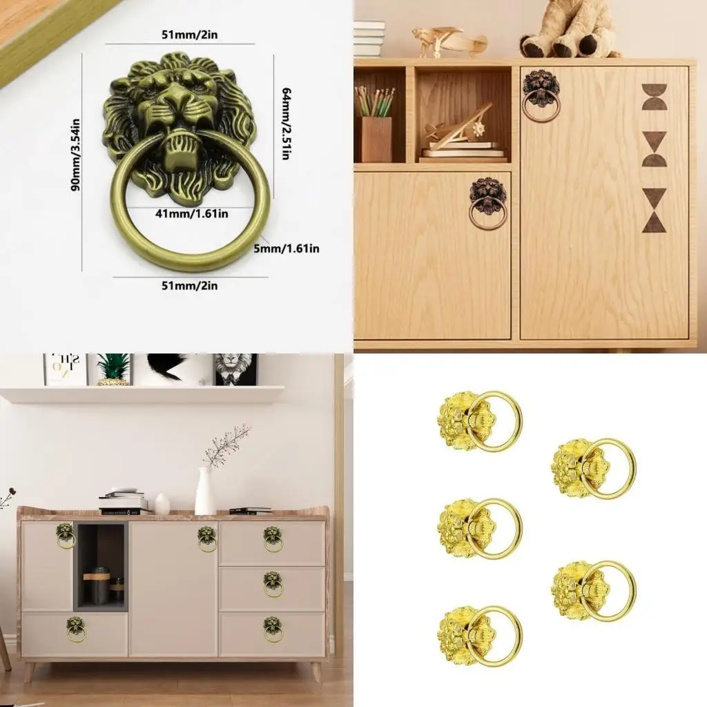 

Y1UD Set of 5 Sturdy Alloy Pulls for Elegant Furniture Makeover Daily Casual Use