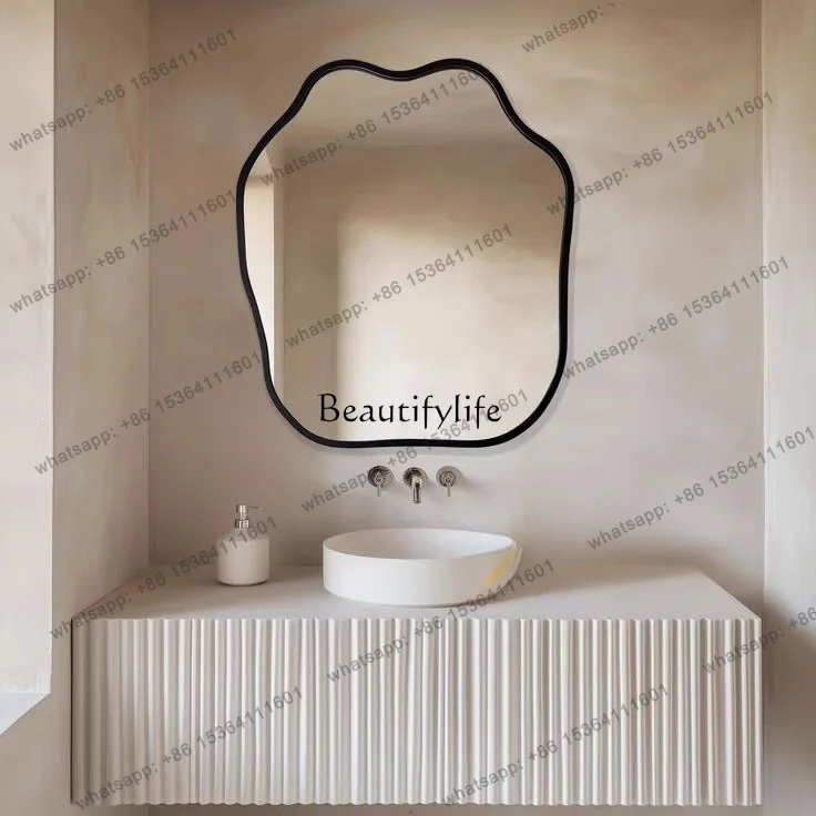 Customizable Bathroom Mirror Wall Hanging Irregular Makeup Special-shaped Light Luxury Home Art Decorative Mirror