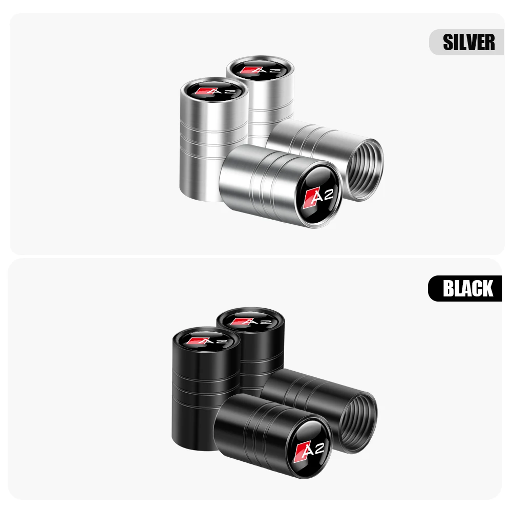 4Pcs Metal Car Wheel Tire Air Valve Caps Stem Cover with Color Brand Logo for AUDI RS S SLINE quattro A4 A3 A6 Q3 Q7 TT B8 8P 8V