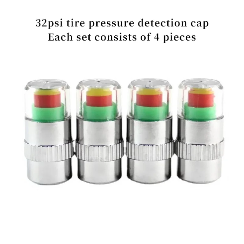 

32PSI монитор давления в шинах, колпачки клапанов, визуальный цвет, оповещение, зеленый, желтый, красный индикатор для автомобиля, мотоцикла, велосипеда