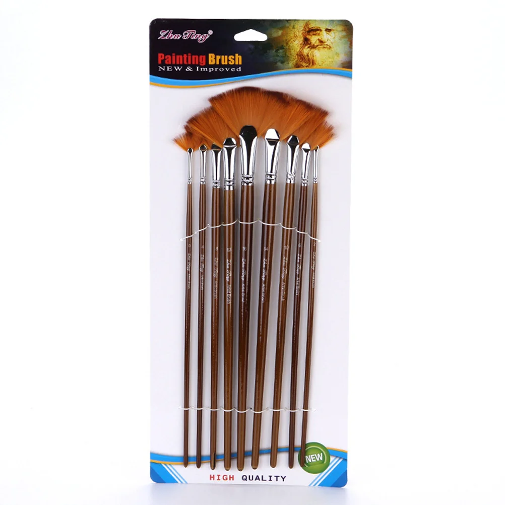 

9Pcs Painting Brush Set Nylon Hair Professional Art Supplies for Painting Beginners Students Artists Art Supplies