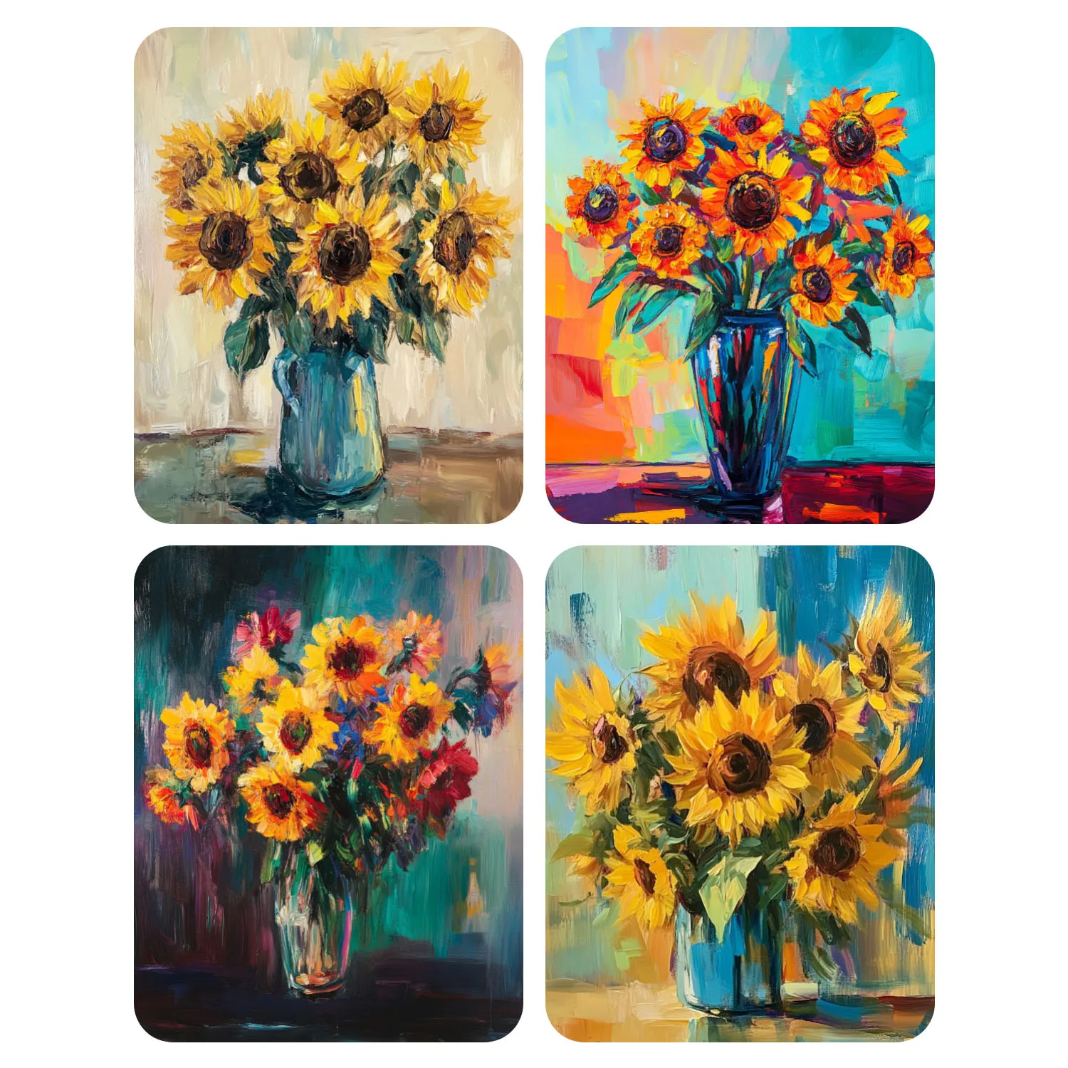 

Ручная роспись букет подсолнечника акриловая картина по номерам DIY холст искусство украшение дома подарочный набор-сюрприз