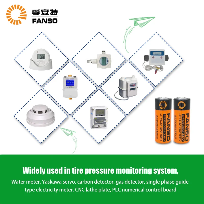FANSO ER18505M-2 3.6V baterie pack přírodní plyn měřič kouř detektor chytrý voda měřič dedikované as i lay dying baterie s kolíček