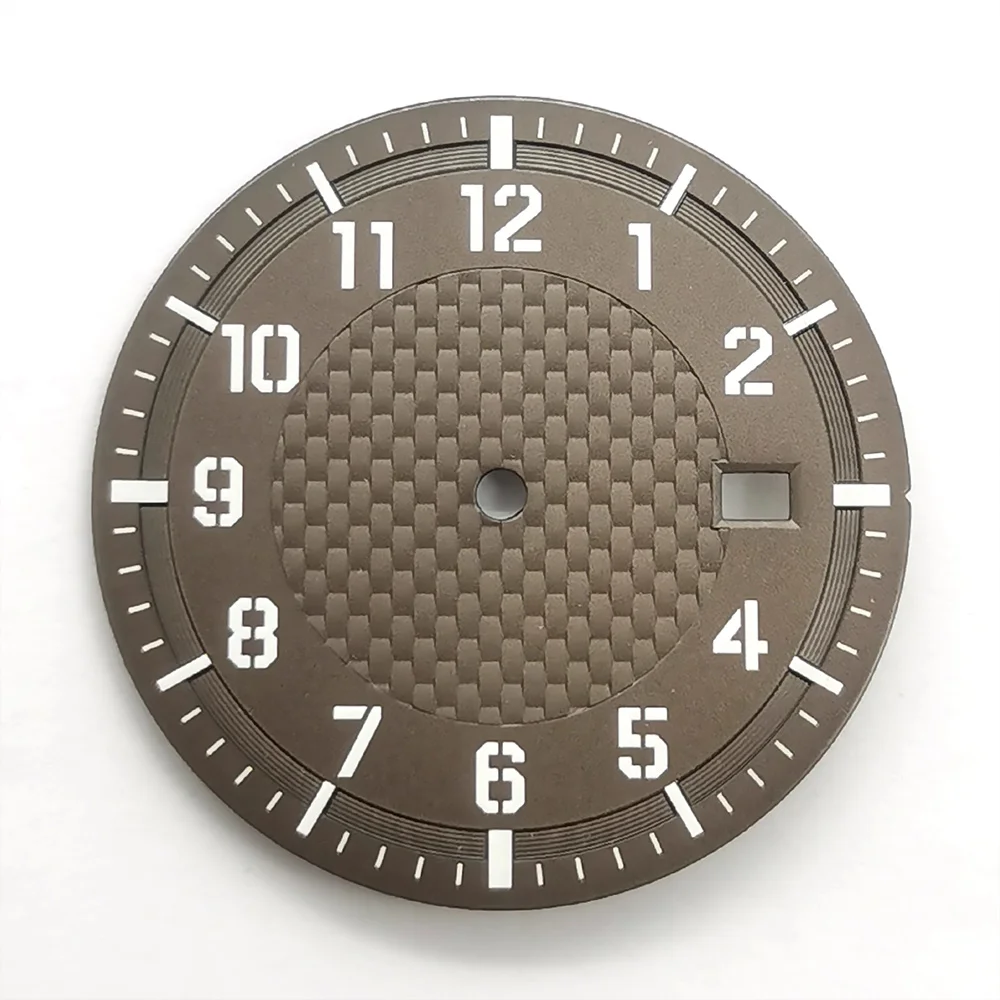 Quadrante personalizzato da 33,8 mm NH35 quadrante dell'orologio adatto per movimento NH35 NH36 quadrante verde luminoso da 33,8 mm