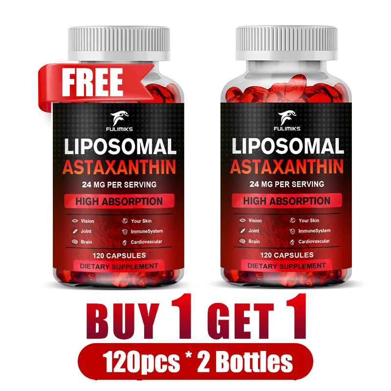 

Liposomal Astaxanthin Supplement, High Absorption, Antioxidant, for Skin, Eye & Joint Health Support, Immune Boost