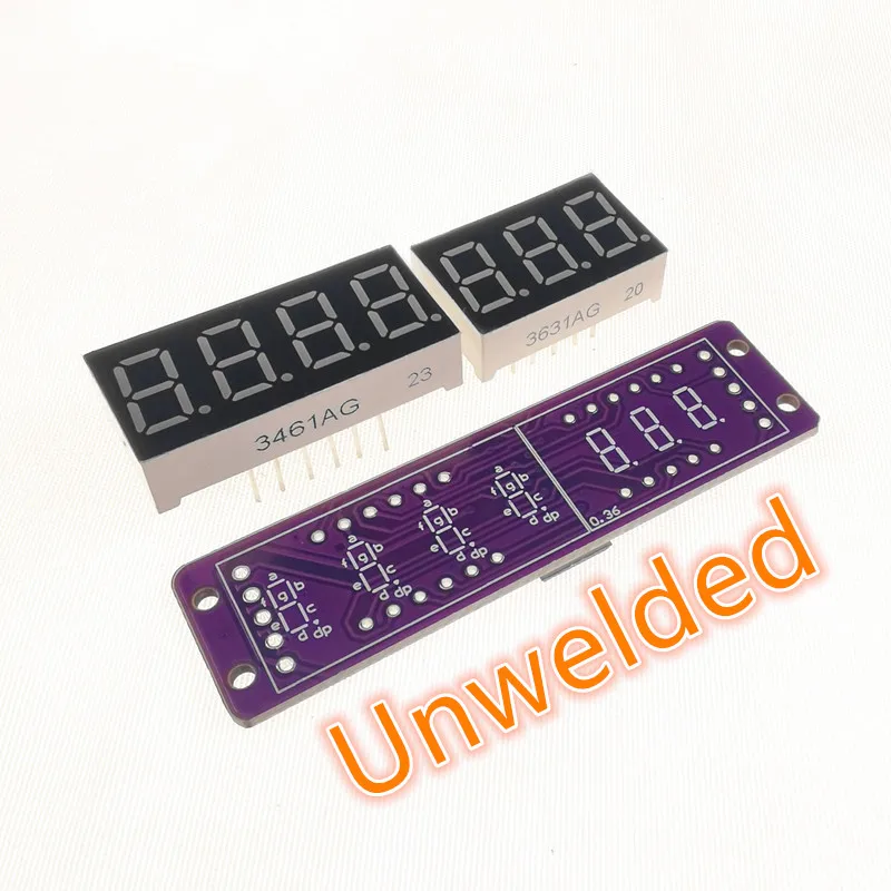 MAX7219 0.36 Inch 7 Bits Digital LED Display 7 Segment Module 6 Color Available for Arduino STM32 STC AVR ESP32 Unwelded