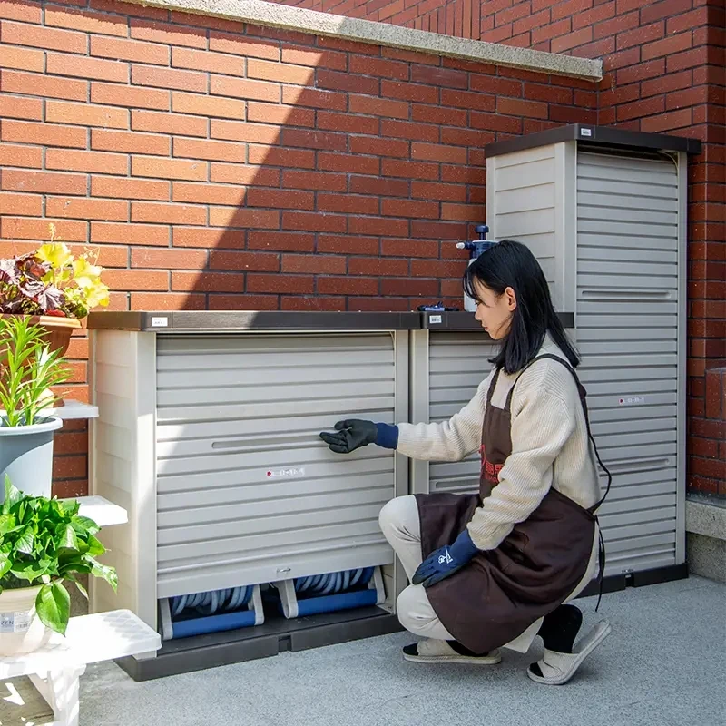 

Balcony Outdoor Locker Household Wheeled Waterproof Outdoor Gardening Storage Cabinet Garage Tool Storage Box