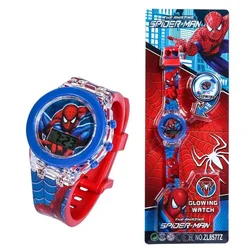 Montre Araignée Flash Light pour Enfants, Décodage de Dessin Animé, Horloge Cadeaux pour Garçons et Bol, Étudiants