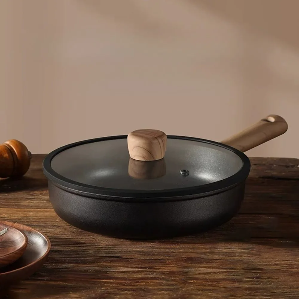 

Titanium Stock Pot Milk Pan Set Lid, Heat-Resistant Handle Versatile Cookware, Healthy Non-Stick Frying Pan for Home Kitchen