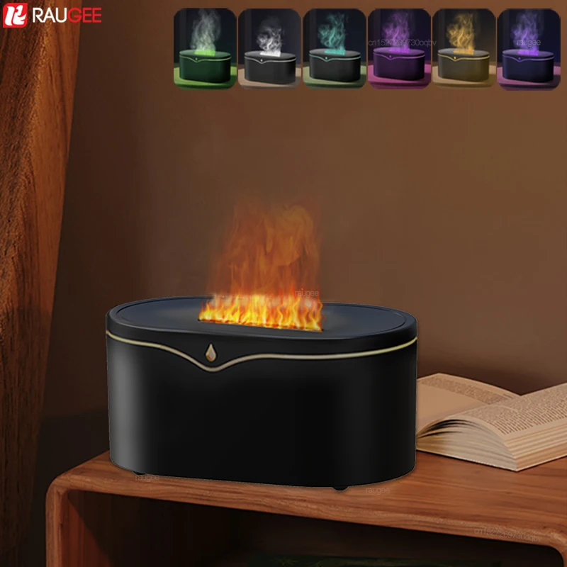 

Flame Humidifier Diffuser Fire Aroma Humidifier Essential Oil Diffuser Home Room Aromatherapy Fragrance Diffuser with Night Lamp