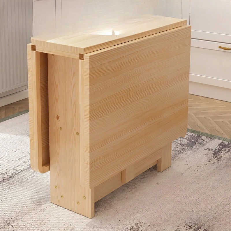 

All solid wood household folding dining table All pine removable and retractable rectangular simple small apartment dining table