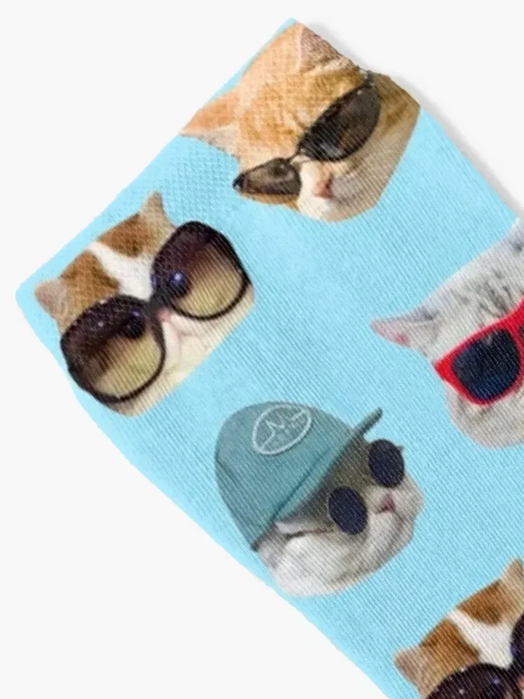 Cats With Glasses Stickers Pack Socks Stockings man hiphop cute Luxury Woman Socks Men's