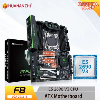 HUANANZHI X99 F8 LGA 2011-3 XEON X99 motherboard with Intel E5 2690 V3 support DDR4 RECC NON-ECC memory combo kit set NVME